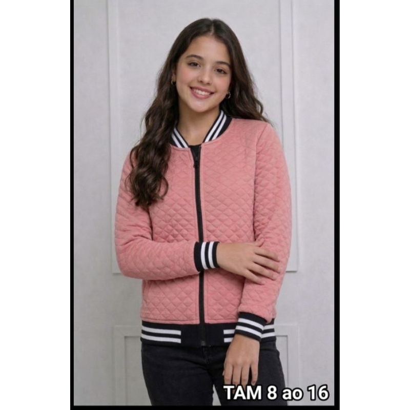 Jaqueta Bomber Infantil com ziper estilosa e confortável Inverno Frio 2025