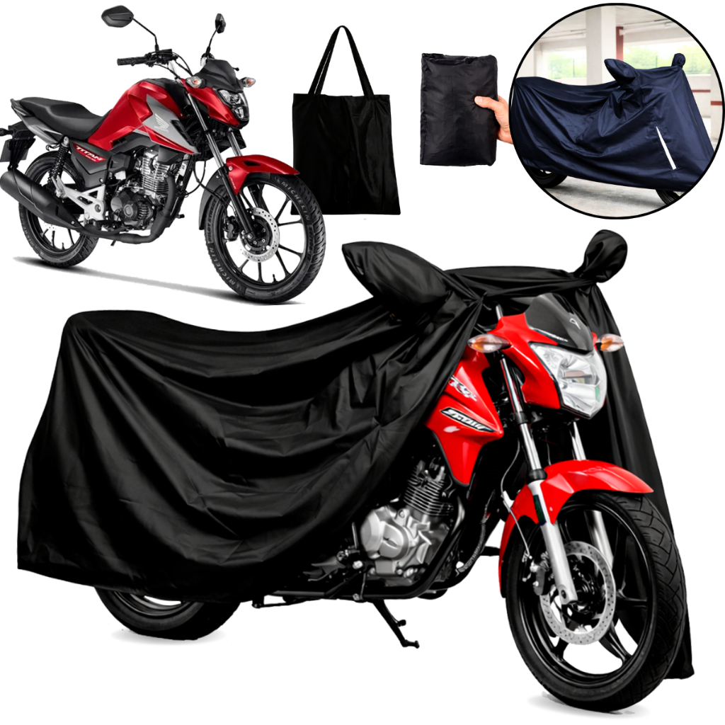 Capa de Cobrir Moto em Couro 100% Forrada Impermeável Anti-Uv Anti-Risco Protetora