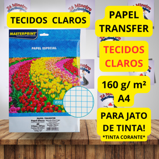 Papel Transfer Tecidos Claros 160g A4 Masterprint em Oferta na Shopee