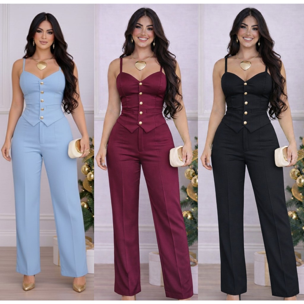 conjunto Alfaiateria Femenina social em Oferta na Shopee