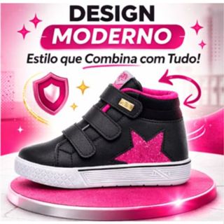 Tênis Infantil menina Cano Alto Botinha Escolar  Menina Confortável Antiderrapante Casual 28 ao 35 em Oferta na Shopee