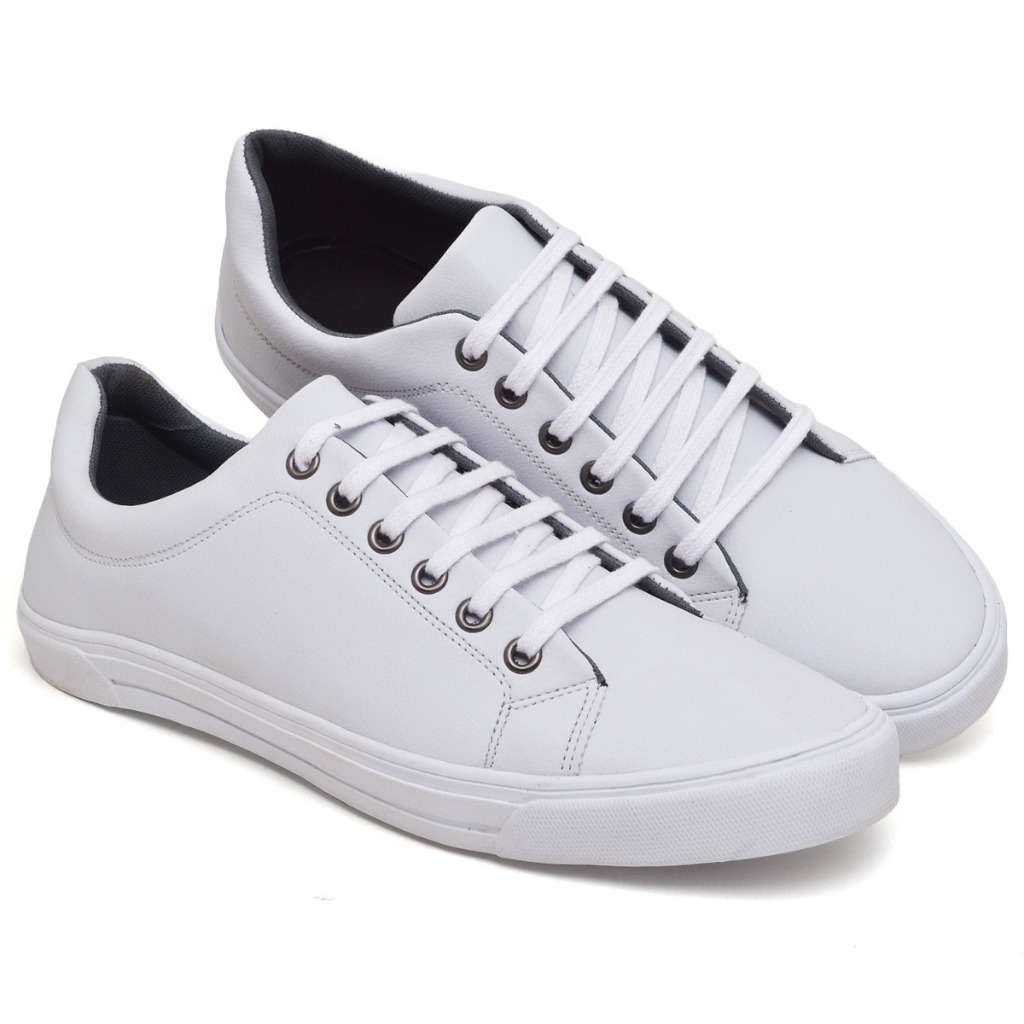 Tenis Casual Masculino Confortavel Preto Marrom Branco Cinza Sola Reta Sapatenis Social Trabalho