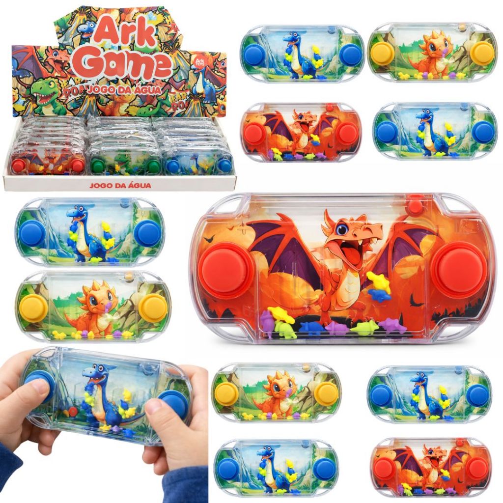 24 Mini Game Portátil Water Game Aquaplay P/ Kit Festa Lembrancinha Dino Infantil Prenda Dinossauro