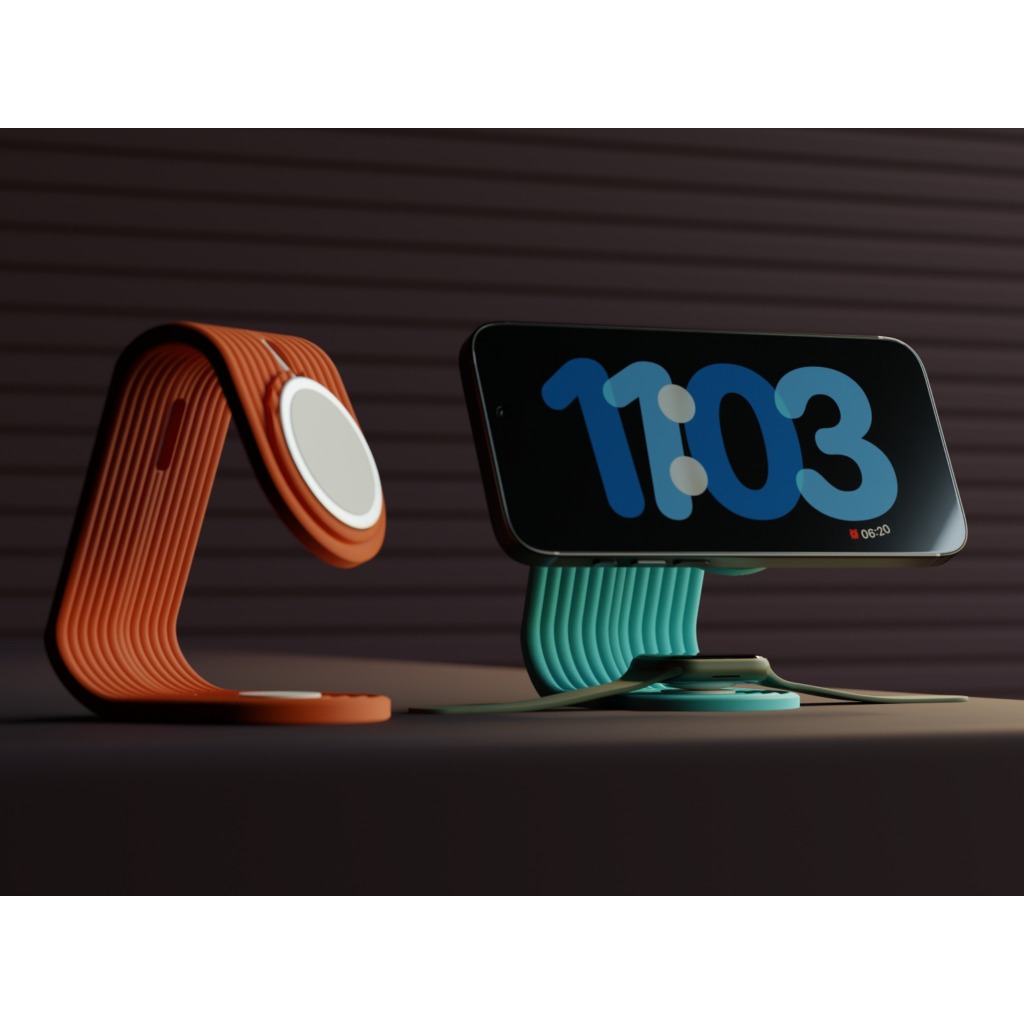 Suporte 2 em 1 para Celular – Dock + Carregador MagSafe + Base Apple Watch