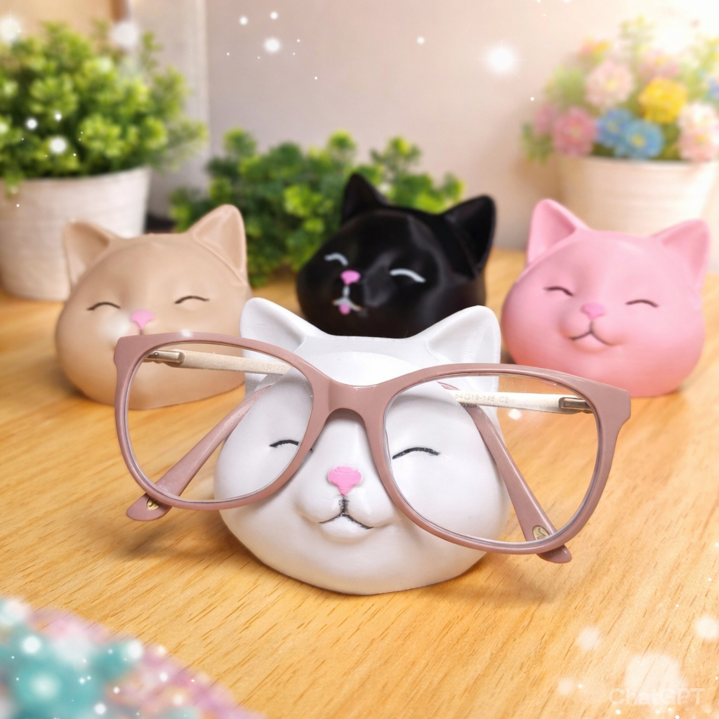 Suporte para Óculos Cabeça de Gatinho