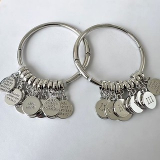 Bracelete pulseira 10 mandamentos Medalhas folheado a prata 925  folheado