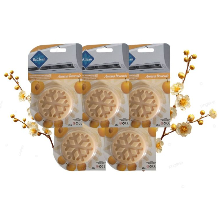 Kit 5 Pastilhas Aromatizantes para Ar Condicionado Aroma Ameixa Dourada BaClean em Oferta na Shopee