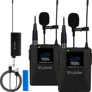 Kit 2 Microfones Lapela Sem Fio Leson LS304 P10 Para Live Aula Podcast Preto em Oferta na Shopee