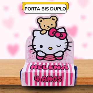 20 Porta Bis Duplo Personalizado Hello Kitty Lembrancinha Festa De Aniversario Menina Rosa em Oferta na Shopee