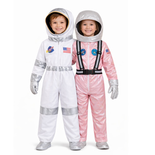 Fantasia Astronauta Infantil Luxo Unissex Completa 3 pçs Menino Menina Macacão Capacete Luvas Festa Aniversário Nasa Lua em Oferta na Shopee