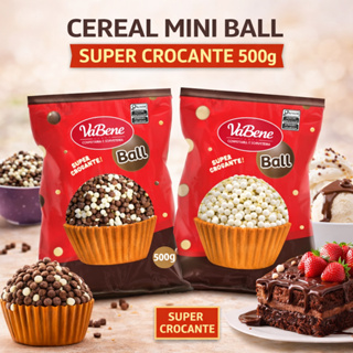 Cereal Choco Ball Mini Misto ou Branco 500g VaBene Crocante Tipo Choco Power Ball Chocobol Açái doce em Oferta na Shopee