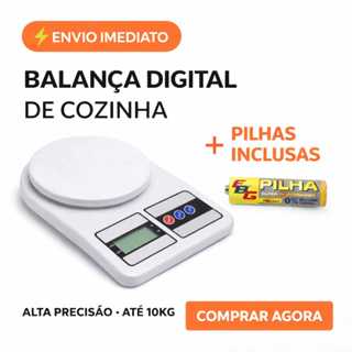 Balança Digital de Cozinha até 10kg, Alta precisão de 1Grama até 10Kg ótima para sua dieta em Oferta na Shopee