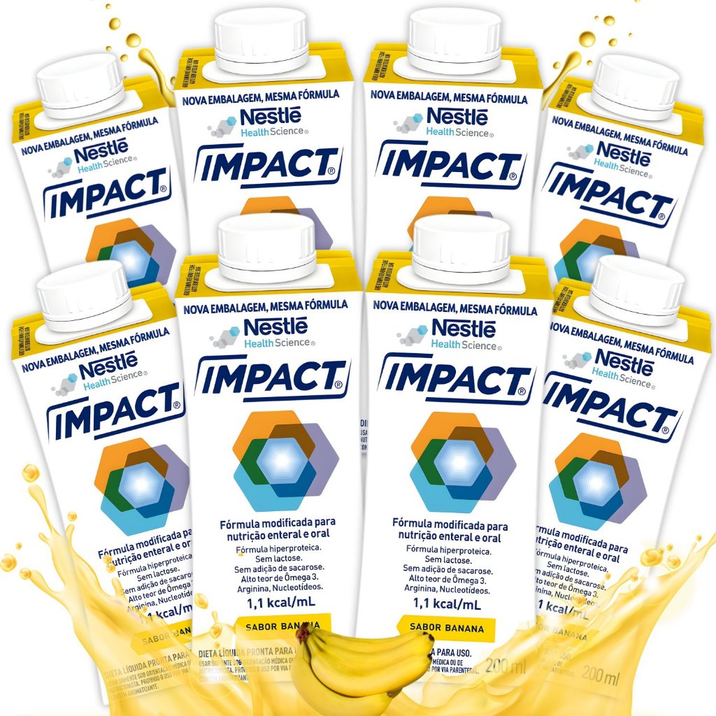IMPACT NESTLE Kit C/08 Frascos (sabor - Banana)