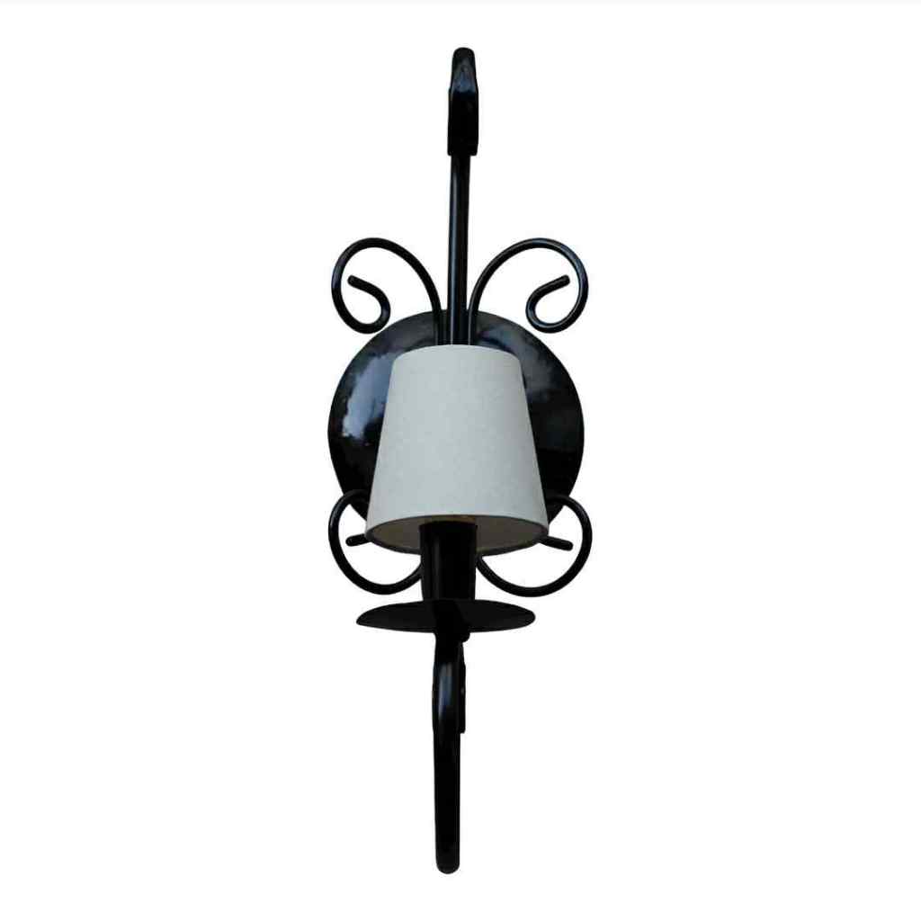 ARANDELA LUMINÁRIA DE PAREDE COM CÚPULA LINHO FERRO ARTESANAL ILUMINAÇÃO DECORAÇÃO