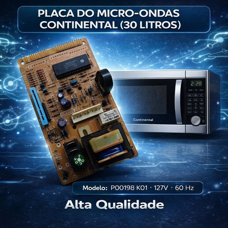 Placa para Micro-ondas *Continental* (30 Litros) - Modelo: P00198 K01 - 127V/60Hz