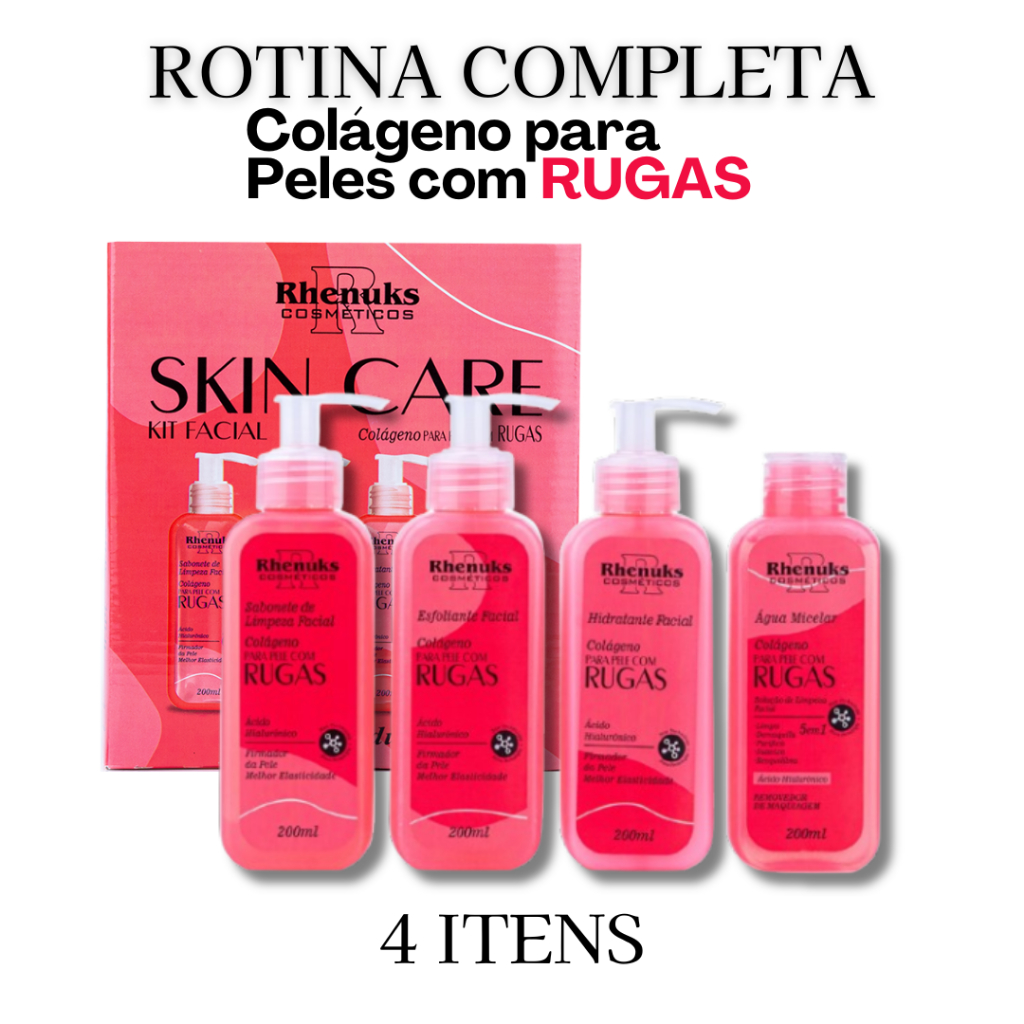 Kit Skincare intermediario Anti Rugas e Sinais Completo Rhenuks - 4 Itens