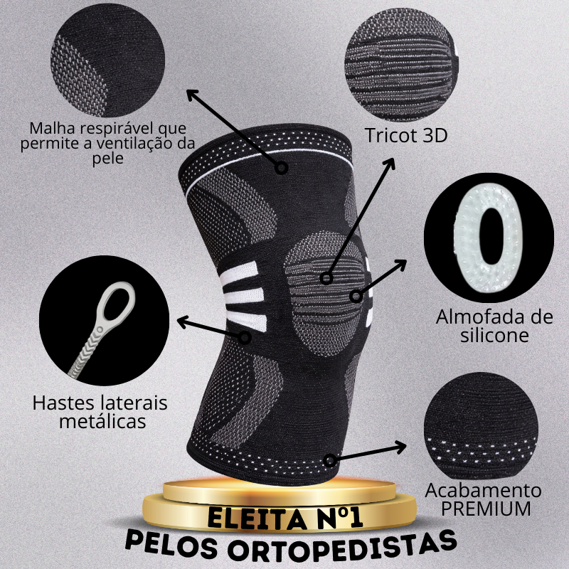 Joelheira de Compressão Ortopédica Flexível 3D LegFix Premium Original Promoção Estabiliza Exercícios e Alivia Dores