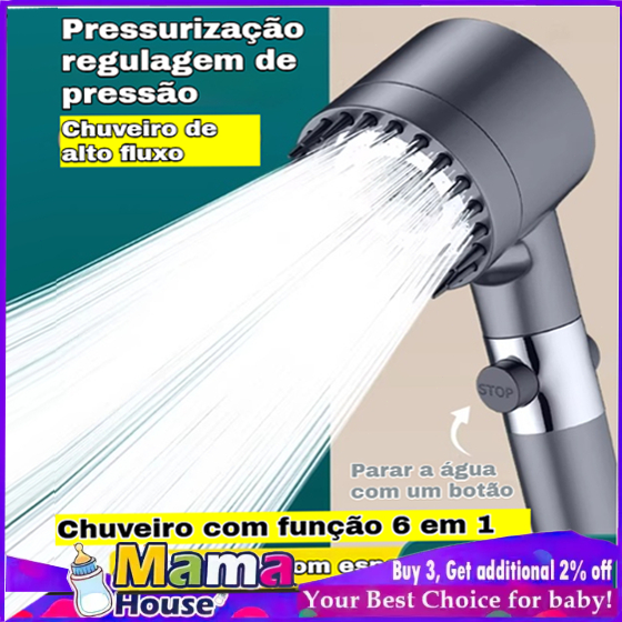 Chuveiro pressurizado Conjunto para banho doméstico Aumento do fluxo de água