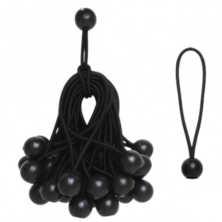 Kit Elásticos Extensor Caminhão Fixador de Lona 24cm Preto Prender Cargas