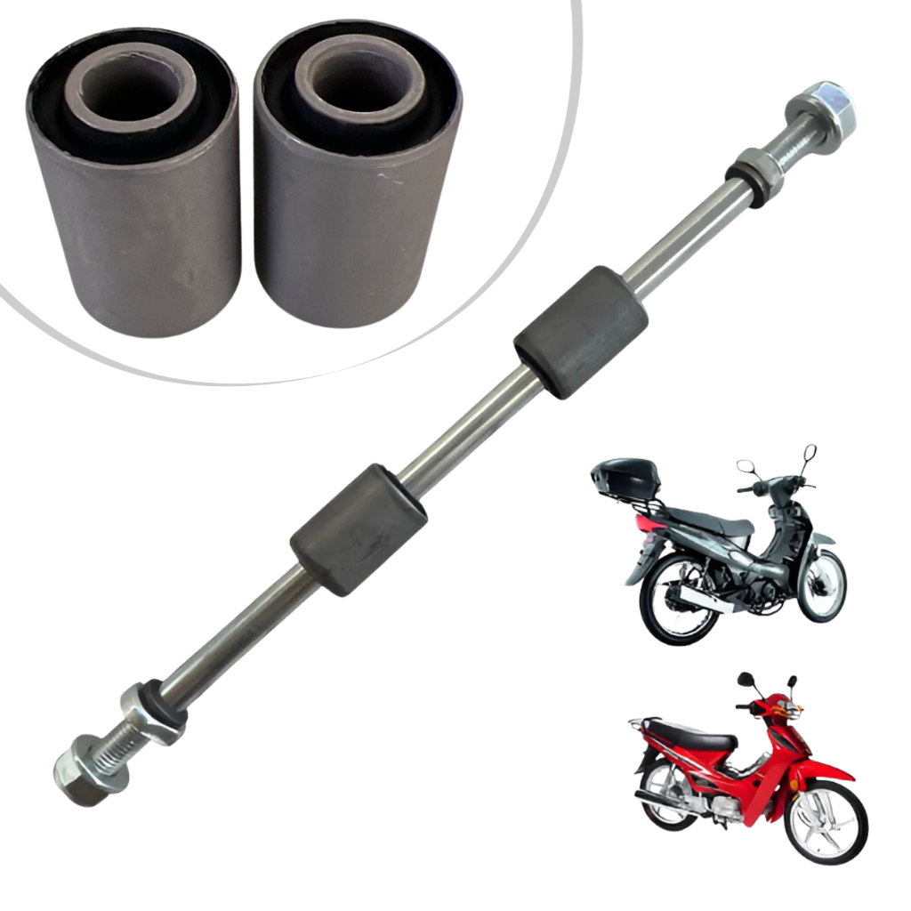 Eixo Parafuso da Balança Completo Bucha Shineray Phoenix Gold 50cc Kasinski Soft Shienray Phoenix +