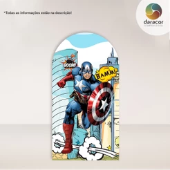 Capa de Painel Vertical Heróis Comics Capitão EUA c/overloque e Romano c/ elástico FACE ÚNICA