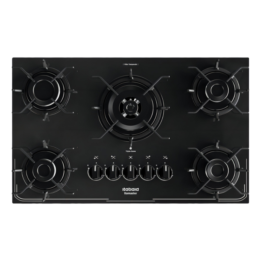 Imagem Cooktop Itatiaia Itamaster 5 Bocas A Gás Preto Bivolt