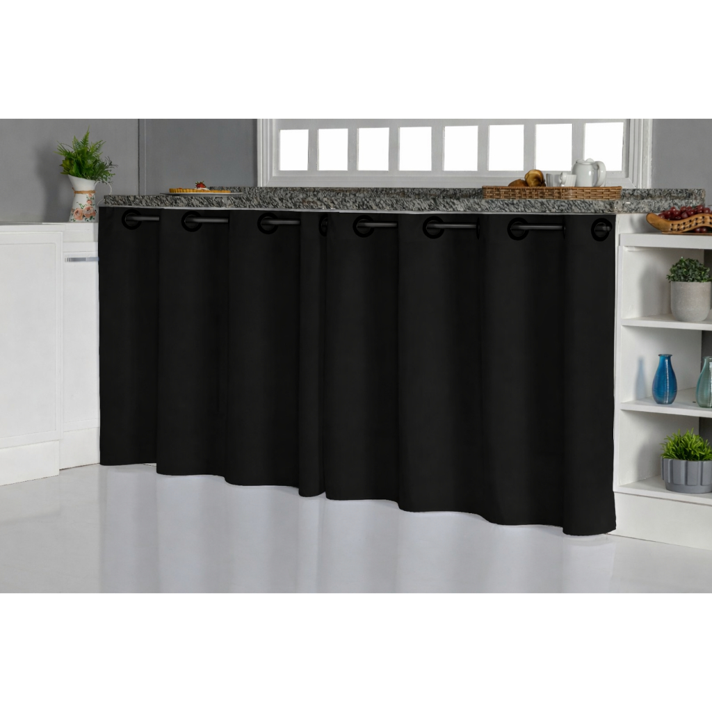 Cortina De Pia Para Cozinha Em Oxford - Vários Tamanhos