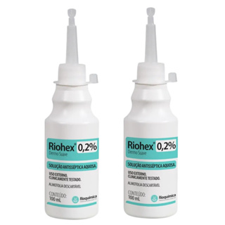 Kit 2 Clorexidina Aquosa 0,2% Riohex Rioquímica 100ml Solução Antisséptica em Oferta na Shopee
