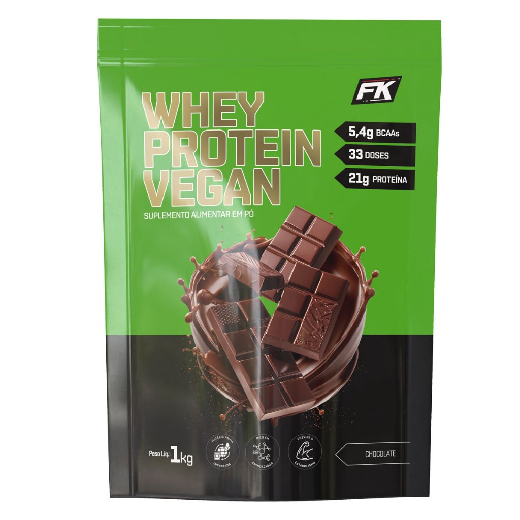 Whey Protein Vegan Refil 1kg Fk - Whey Vegano - Proteína Vegetal - Vegan Protein - Zero Lactose