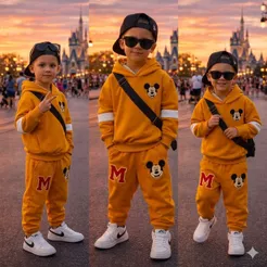 Conjunto Infantil Moletinho Mickey Menino E Menina Inverno Com Capuz 2 ao 14 Anos Roupa Infantil