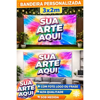 Bandeira Personalizada 3x2 m Gigante | Com Foto, Logo ou Frase | Alta Qualidade | Sob Medida em Oferta na Shopee