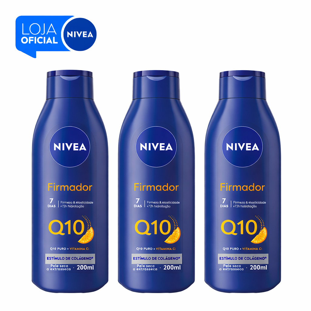 KIT NIVEA Loção Hidratante Firmador Q10 + Vitamina C Pele Seca a Extrasseca 200ml - 3 unidades BBB 26 em Oferta na Shopee
