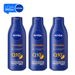KIT NIVEA Loção Hidratante Firmador Q10 + Vitamina C Pele Seca a Extrasseca 200ml - 3 unidades
