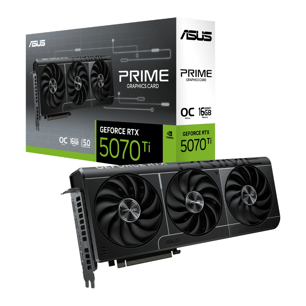 Placa de Vídeo Asus Prime NVIDIA GeForce RTX 5070 Ti OC Edition, 16GB, GDDR7, DL