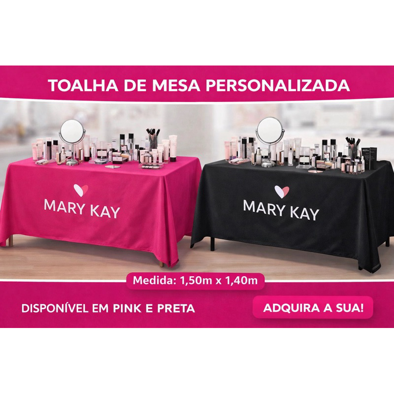 Toalha de Mesa Mary Kay • Tecido Resistentes • Ideal para Eventos, Consultoras e Treinamentos