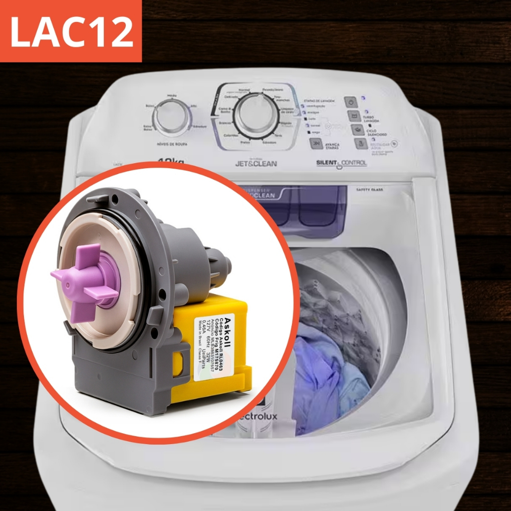 Eletrobomba Askoll 127/220v Lavadora Electrolux Lac12 12Kg - Drenagem de Água