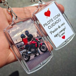 Chaveiro Personalizado com Foto - Dirija com Cuidado em Oferta na Shopee