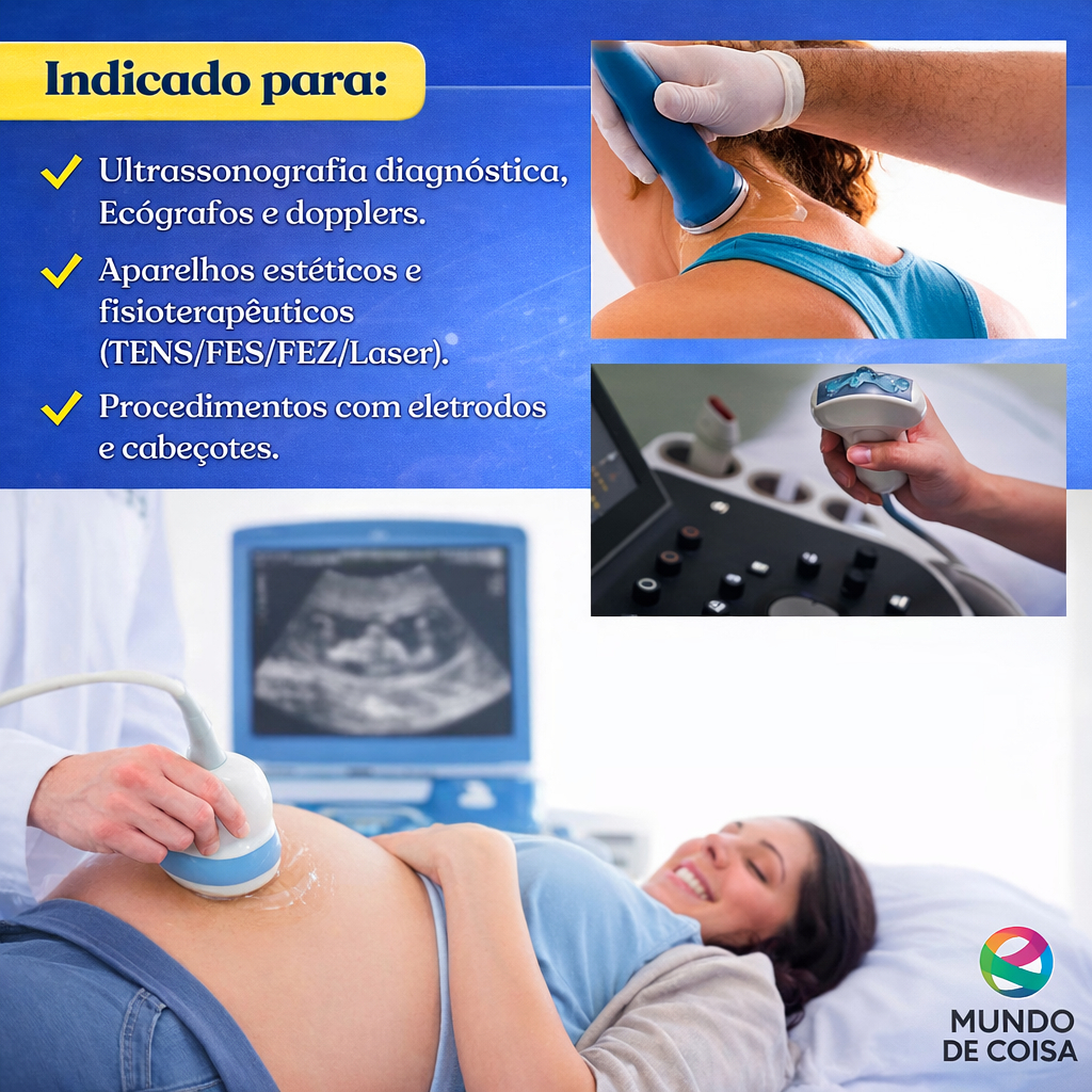 Kit com 3un de Gel Condutor para Ultrassom - Ultra Gel Ultra - Frasco 100G Multigel — imagem 2 de 2