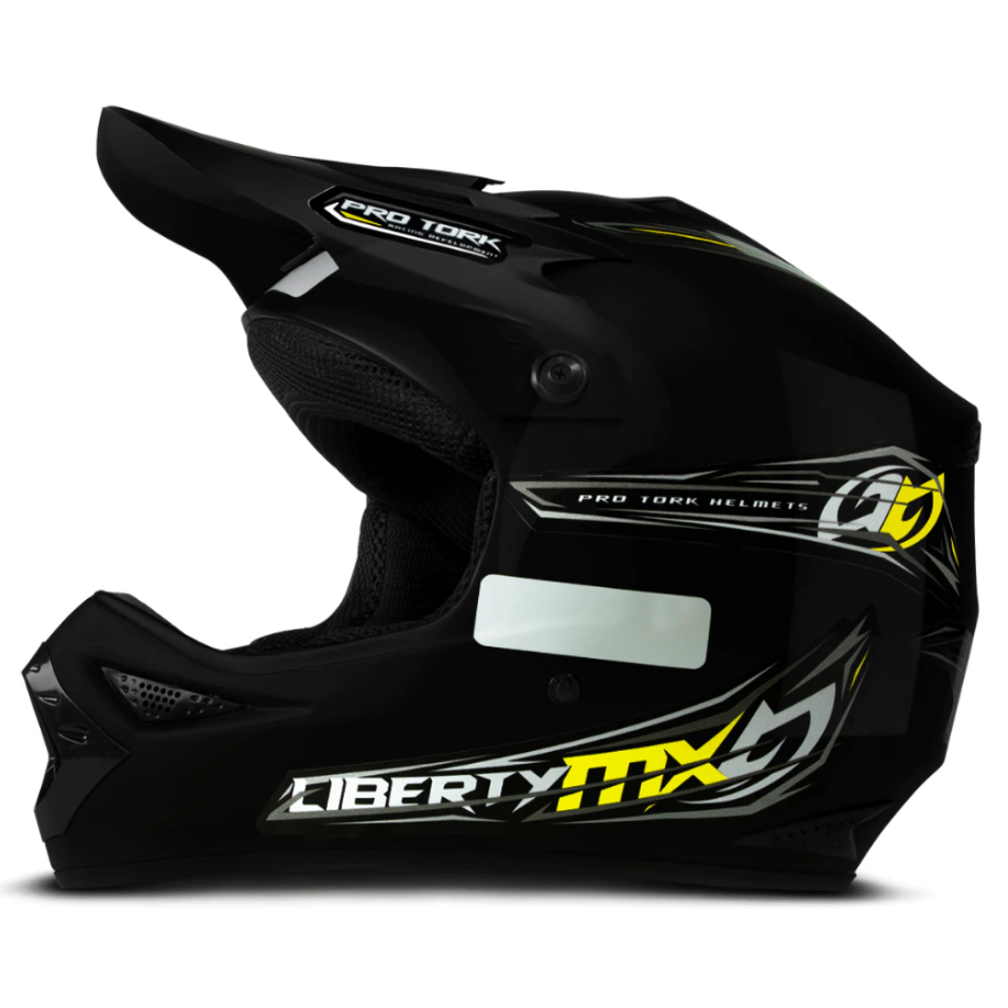 Capacete Cross Pro Tork Liberty MX Fechado Trilha Enduro Viseira - Preto - Vermelho