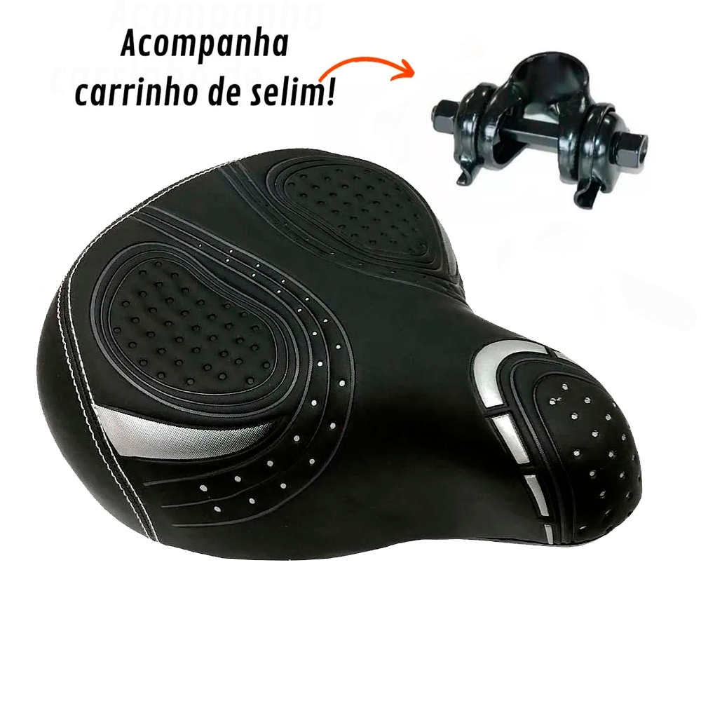 Selim De Bicicleta Bike Banco Com Molas Confortável Anatômico 270 X 230MM