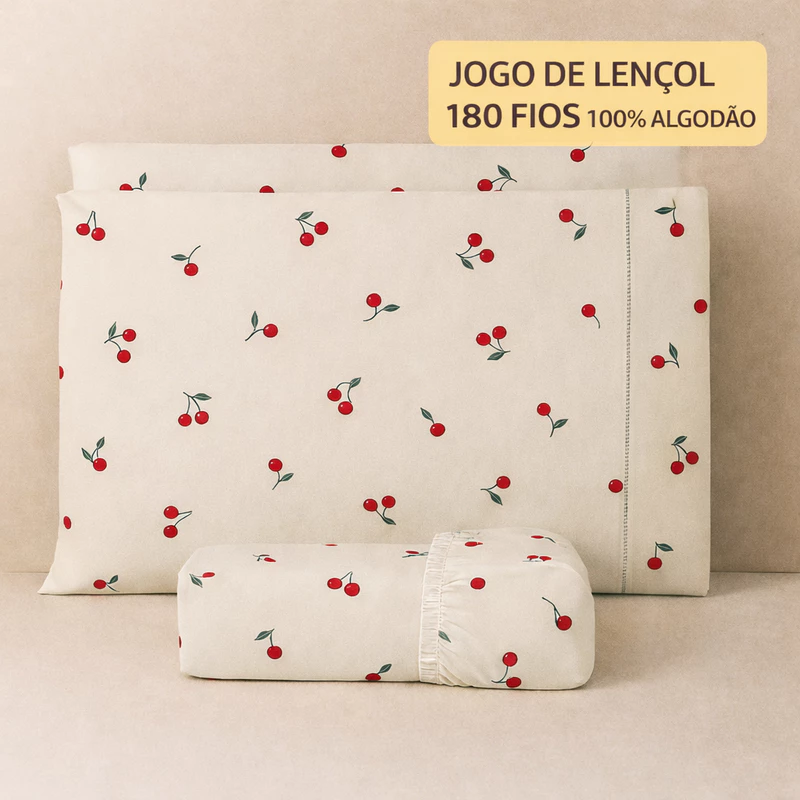 Jogo de Lençol 100% Algodão 180 Fios Casal Queen King Toque Macio