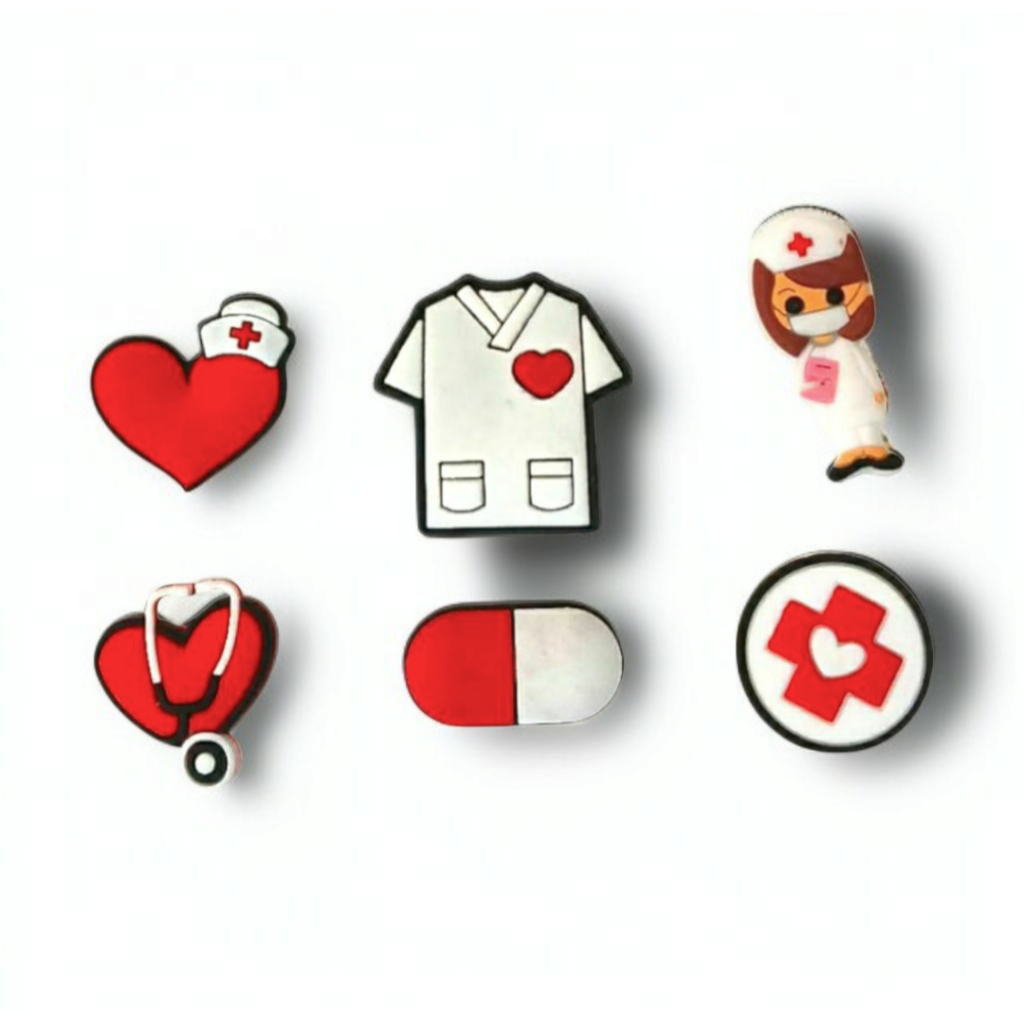 Bottons para Babuche – Kit de 6 Pins Apliques Enfeites Acessórios Decorativos de Enfermagem