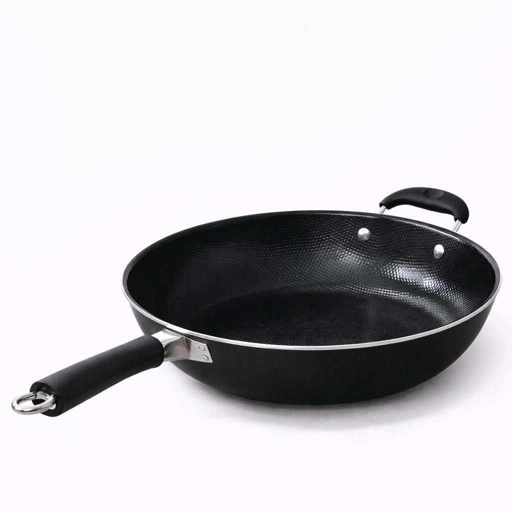 Imagem Frigideira Wok 34cm Antiaderente Profissional Com Cabo Anatômico E Alça Auxiliar Cozinha