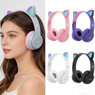 Fone Orelha De Gatinho Gato Headphone Led Sem Fio Smartphone Geek Gamer Gatinho -X2 em Oferta na Shopee