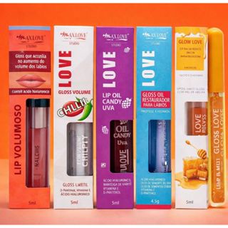 Gloss Max Love Lip Oil Hidratante Ácido Hialurônico Volume Labial Brilho Intenso em Oferta na Shopee