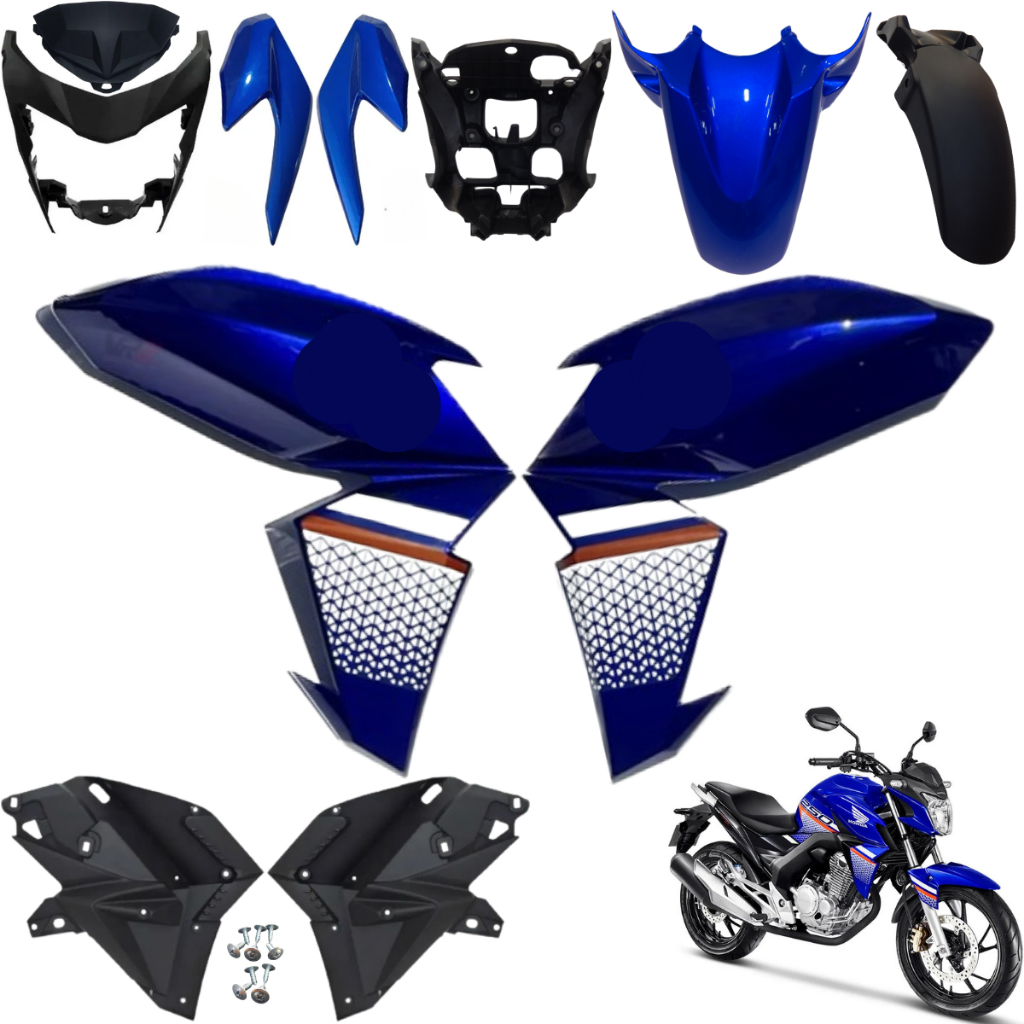 Carenagem Cb 250F Twister 2016 Até 2022 / Aba Tanque Complementos Paralama dianteiro Frente Frontal