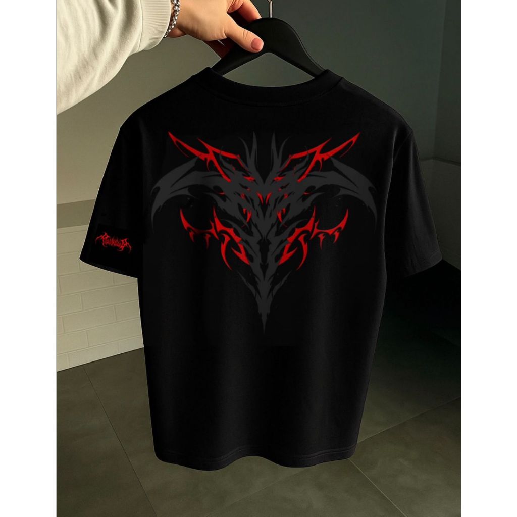 Camiseta Oversized Tribal Demon Aftersoul Unissex Plus Size P ao G5 100% Algodão