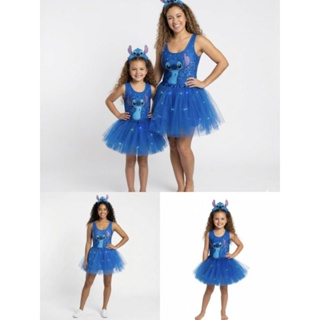 Fantasia infantil Stitch Lilo adulto criança saia tule com led luz Body bore colan em suplex dia das crianças. em Oferta na Shopee