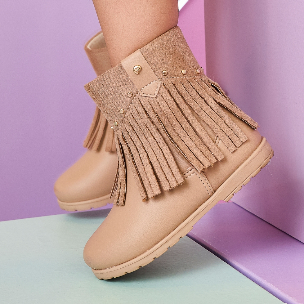 Bota de Franja Infantil Mini Cano Baixo Pampili