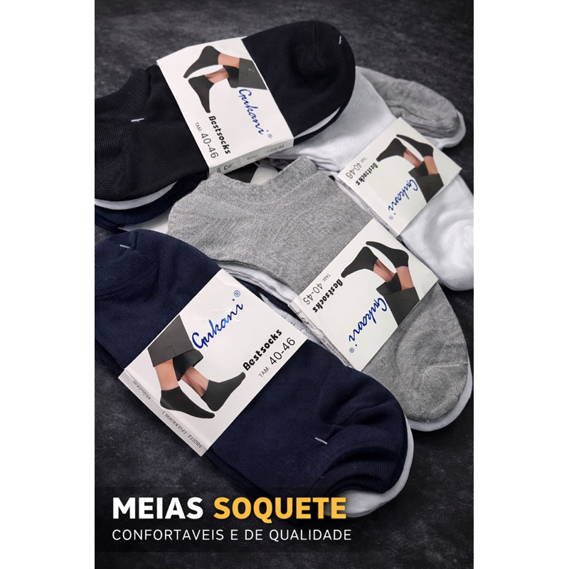 Par Meias soquetes cano curto masculina feminina premium moda verão fitness academia esporte conforto qualidade em Oferta na Shopee